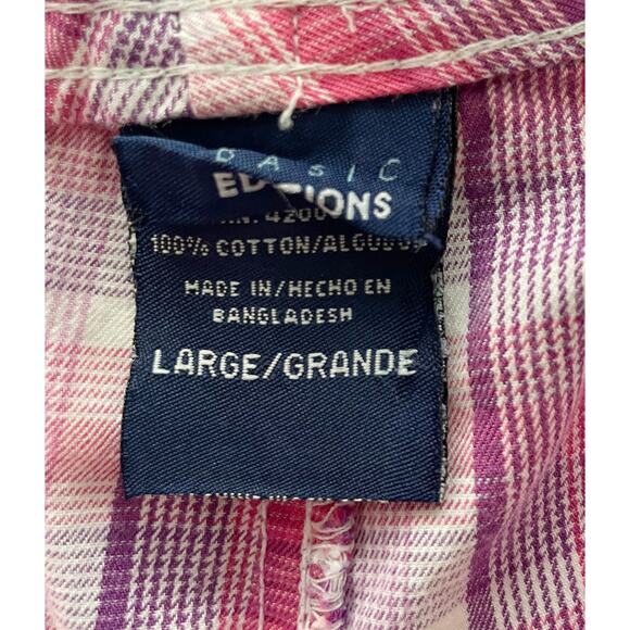 Basic Editions, Size Large, Pink Plaid Bermuda Shorts - Picture 7 of 9